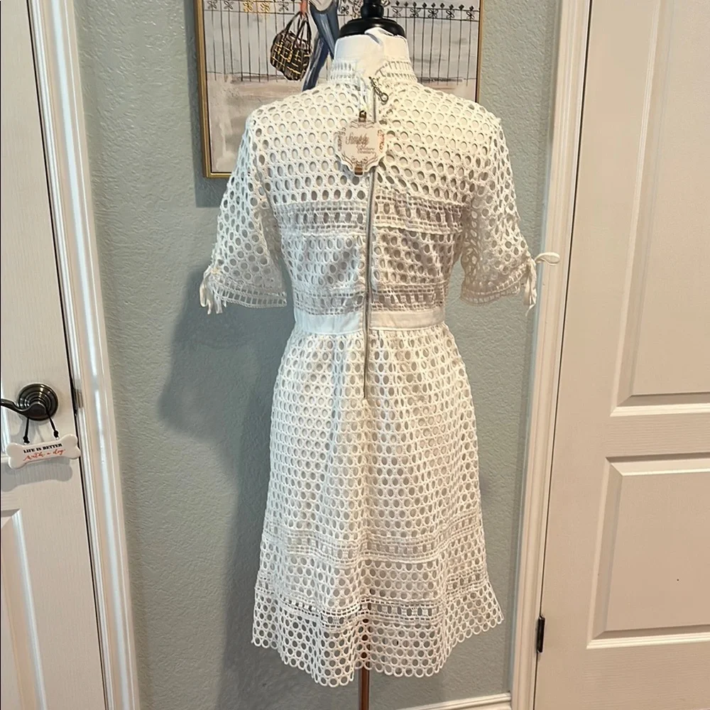 Simply Couture Sz Large (Juniors) White A-Line Lace Midi Dress • NWT! - Picture 7 of 12